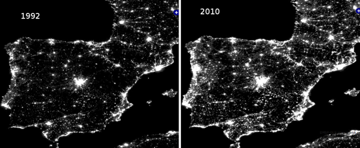 Contaminación lumínica en España