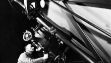 Hubble observando con el telescopio de Monte Wilson