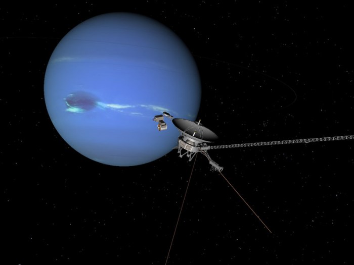 Sobrevuelo de Neptuno de la sonda Voyager 2, la última parada antes de abandonar el sistema solar (Fuente)