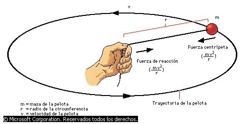 Fuerza centrípeta que aparece en cualquier movimiento circular (Fuente)